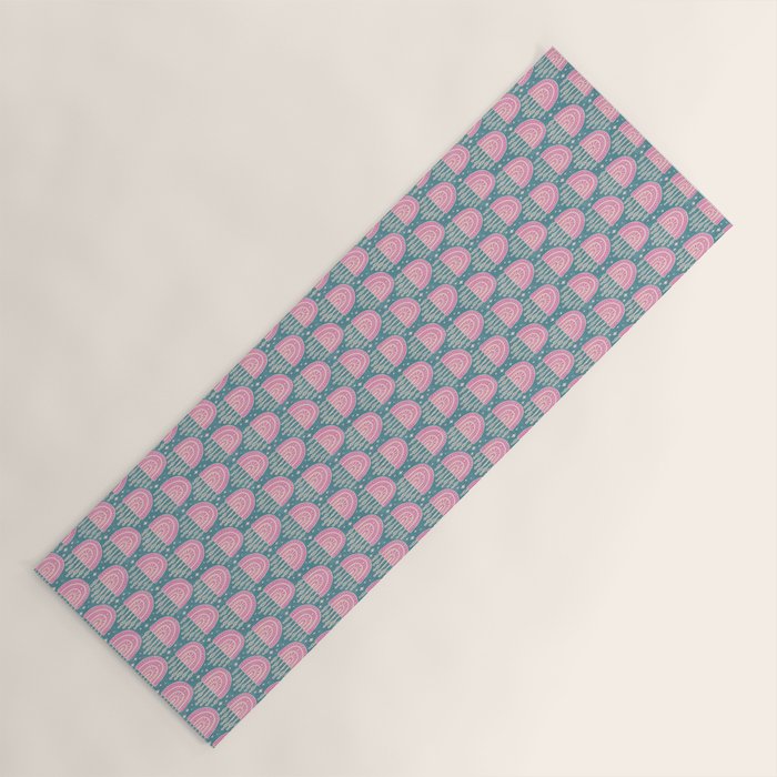 Little Rainbows - orchid and blue Yoga Mat Gallery Image 1