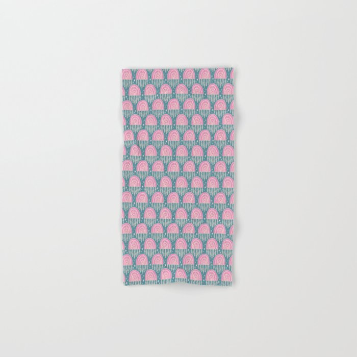 Little Rainbows - orchid and blue Bath Towel Gallery Image 1