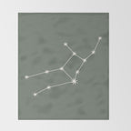 Virgo Zodiac Star Constellation Line Art Sage Throw Blanket Gallery Image 2