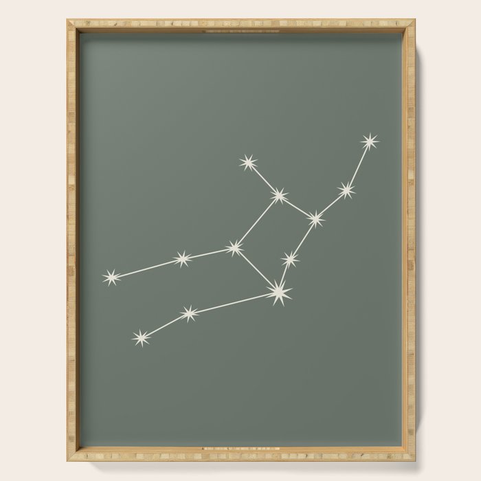 Virgo Zodiac Star Constellation Line Art Sage Serving Tray Gallery Image 1