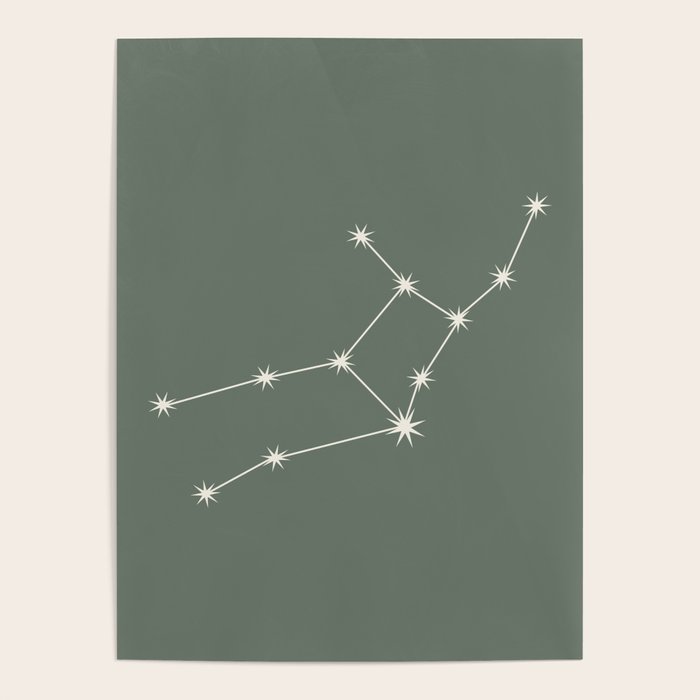Virgo Zodiac Star Constellation Line Art Sage Poster Gallery Image 4