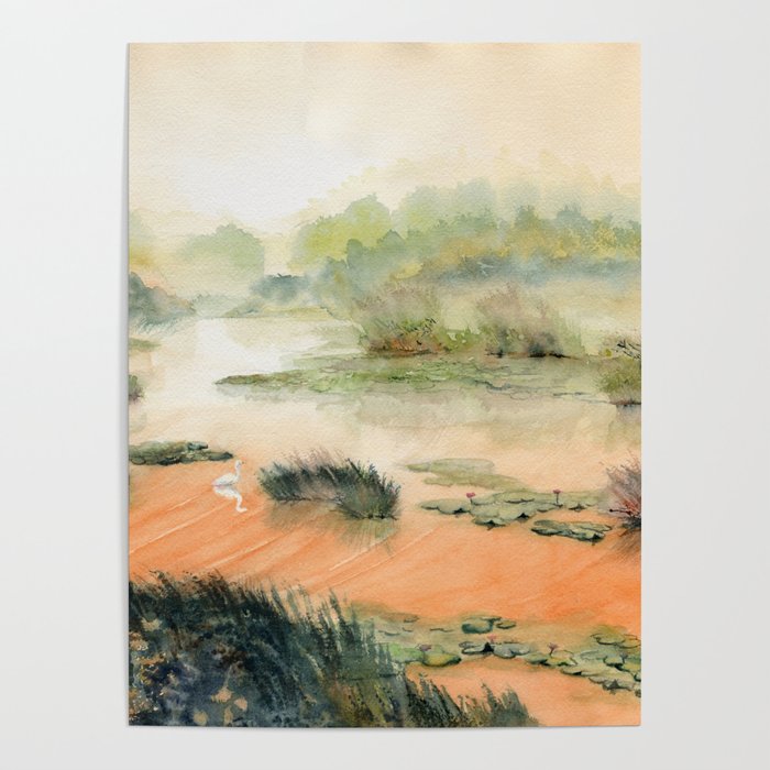 Egret On The Marsh Poster Gallery Image 1