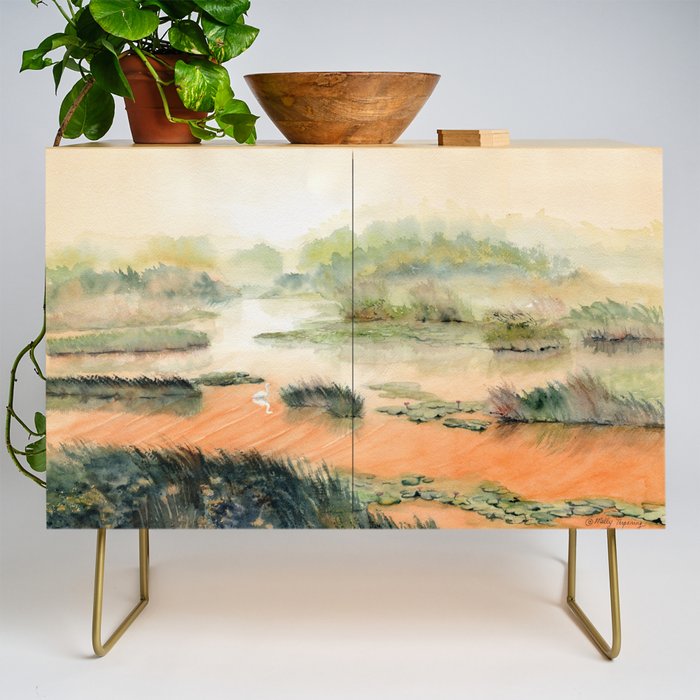 Egret On The Marsh Credenza Gallery Image 1