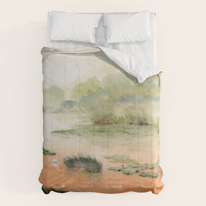 Egret On The Marsh Comforter Gallery Image 1