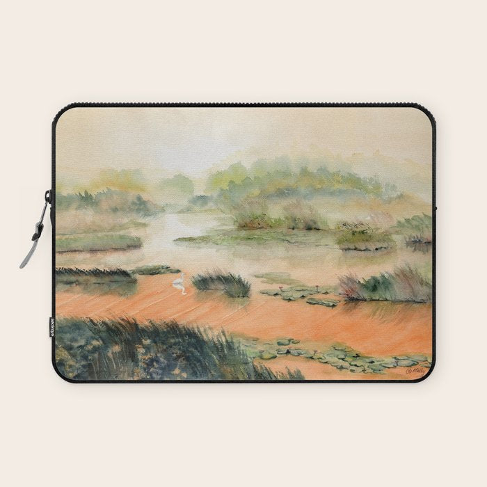 Egret On The Marsh Laptop Sleeve Gallery Image 1