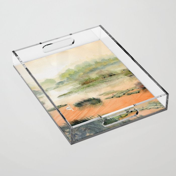 Egret On The Marsh Acrylic Tray Gallery Image 1