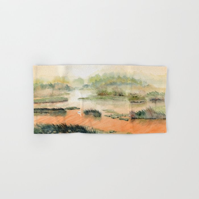 Egret On The Marsh Towels Gallery Image 1