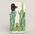 In my happy place - hedgehog meditating in cactus jungle iPhone Case Gallery Image 1