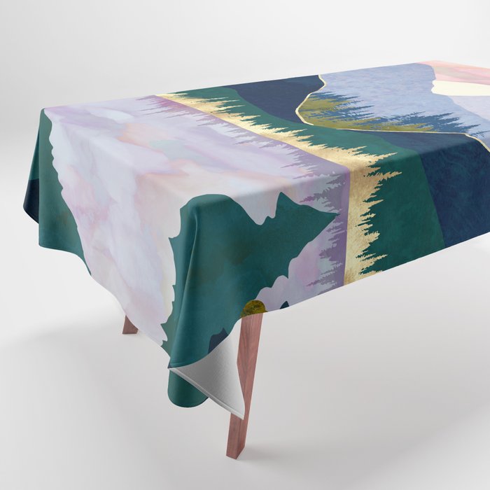 Winter Mountain Lake Tablecloth Gallery Image 1