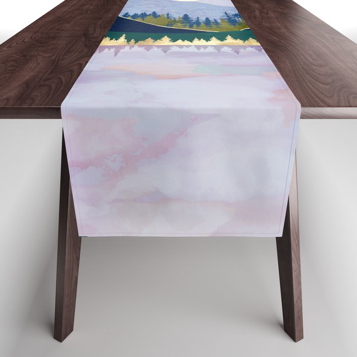 Winter Mountain Lake Table Runner Gallery Image 1