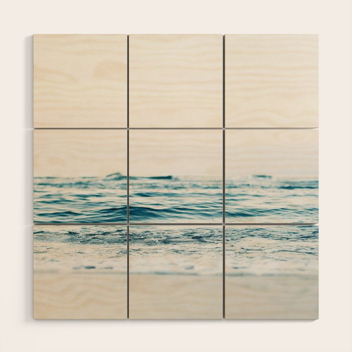 Blue Ocean Waves  Wood Wall Art Gallery Image 1