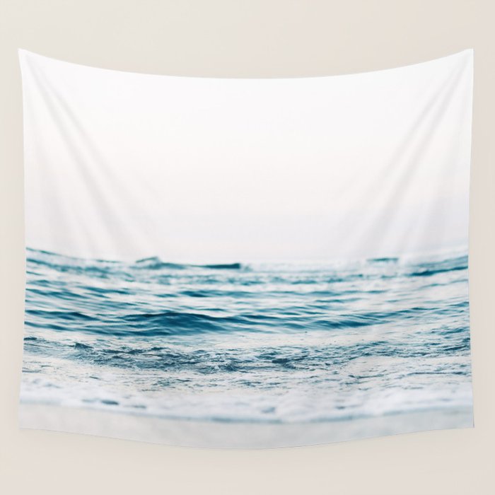 Blue Ocean Waves  Wall Tapestry Gallery Image 1