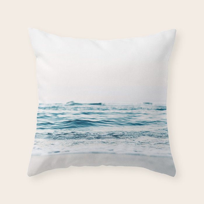 Blue Ocean Waves  Throw Pillow Gallery Image 6
