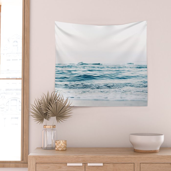 Blue Ocean Waves  Wall Tapestry Gallery Image 2