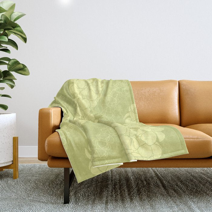 Puakenikeni lei Hawaii art v1 Throw Blanket Gallery Image 1