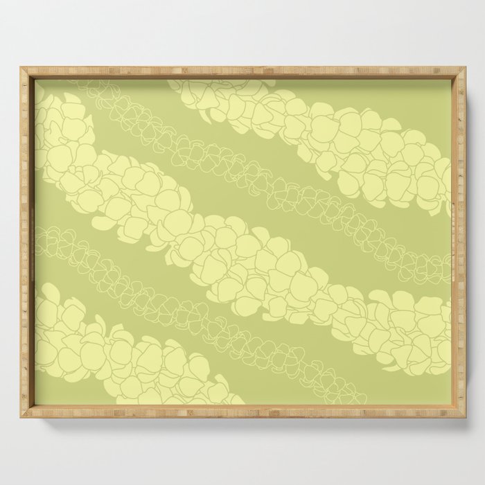 Puakenikeni lei Hawaii art v1 Serving Tray Gallery Image 1