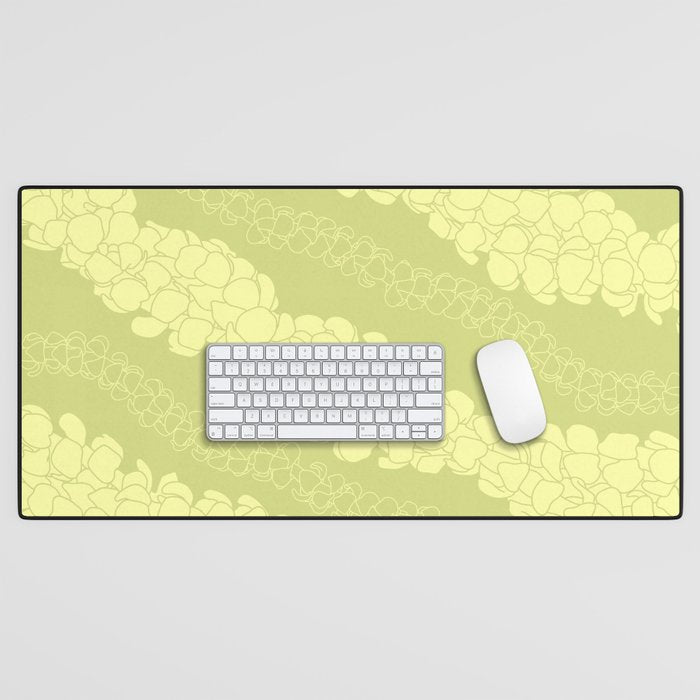 Puakenikeni lei Hawaii art v1 Desk Mat Gallery Image 1