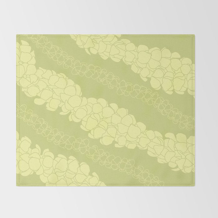 Puakenikeni lei Hawaii art v1 Throw Blanket Gallery Image 2