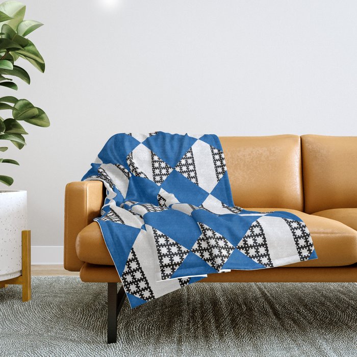 Modern boho (sapphire blue) Throw Blanket Gallery Image 1