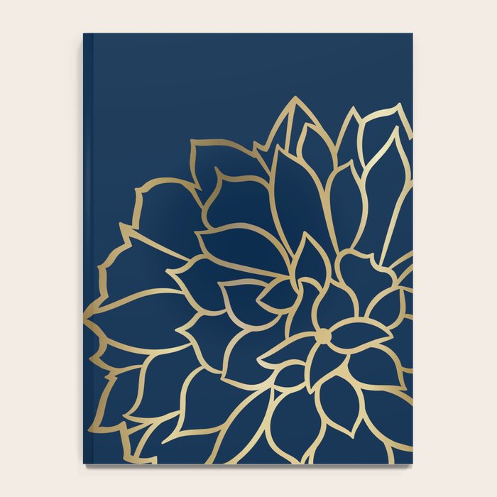 Gold and Navy Flower Notebook Gallery Image 4