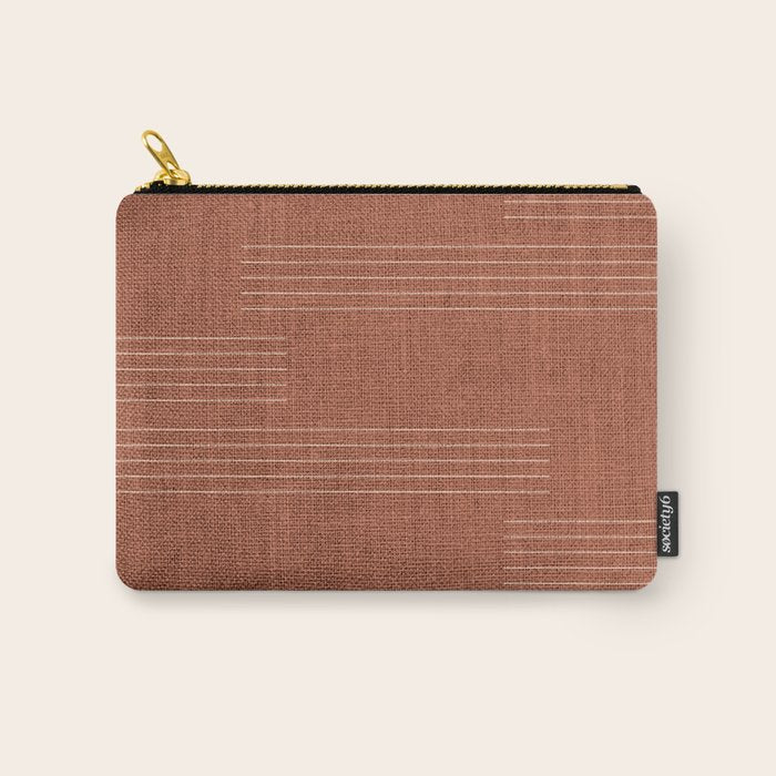 Minimal, Pattern, Boho Prints, Terracotta Carry All Pouch Gallery Image 1