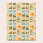 Vintage nature landscape post card stamp pattern Notebook Gallery Image 4