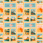 Vintage nature landscape post card stamp pattern Coffee Mug Gallery Image 2