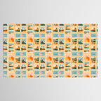 Vintage nature landscape post card stamp pattern Tablecloth Gallery Image 2