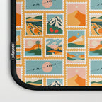 Vintage nature landscape post card stamp pattern Laptop Sleeve Gallery Image 3