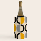 Mid Century Modern Half Circle Pattern 547 Beige Black Gray and Yellow Wine Chiller Gallery Image 1