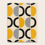 Mid Century Modern Half Circle Pattern 547 Beige Black Gray and Yellow Notebook Gallery Image 4
