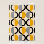 Mid Century Modern Half Circle Pattern 547 Beige Black Gray and Yellow Stationery Card Gallery Image 2