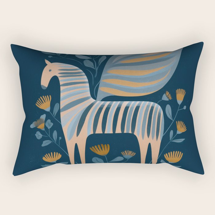 Night Bloom Horse Rectangular Pillow Gallery Image 2