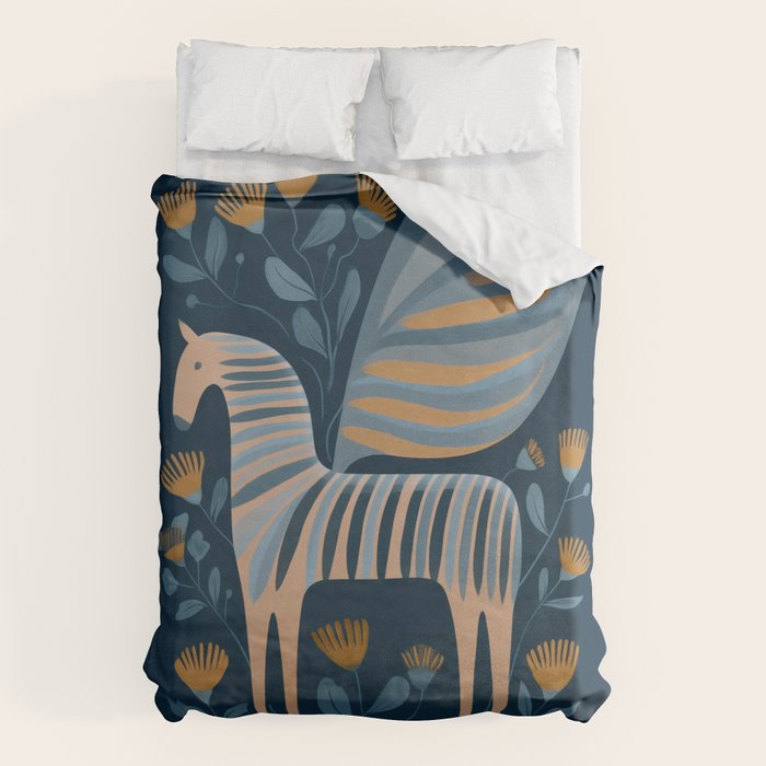 Night Bloom Horse Duvet Cover Gallery Image 1