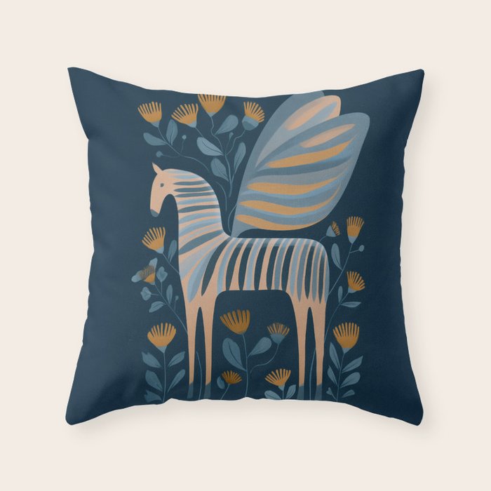 Night Bloom Horse Throw Pillow Gallery Image 6