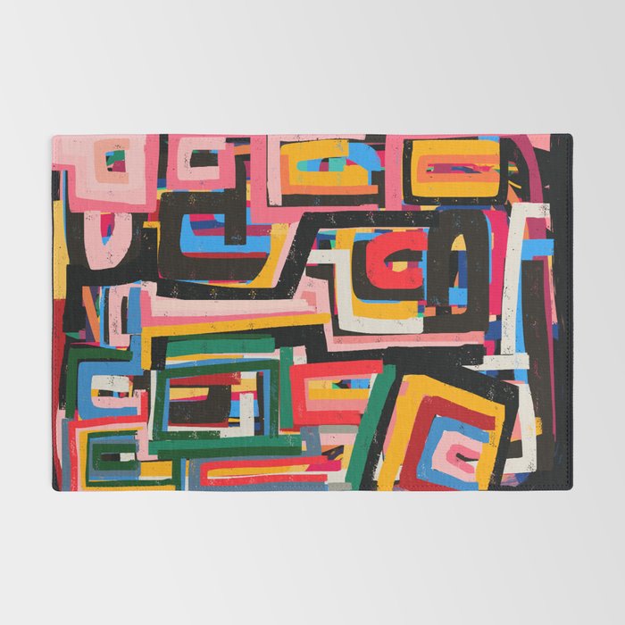 Neo Cubism Abstract Art Pattern Mystic Rug Gallery Image 2