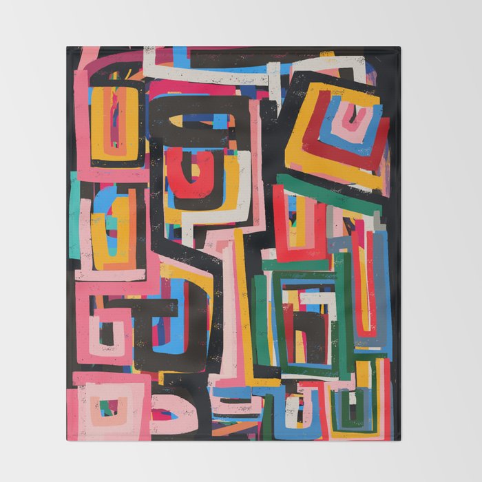 Neo Cubism Abstract Art Pattern Mystic Throw Blanket Gallery Image 2