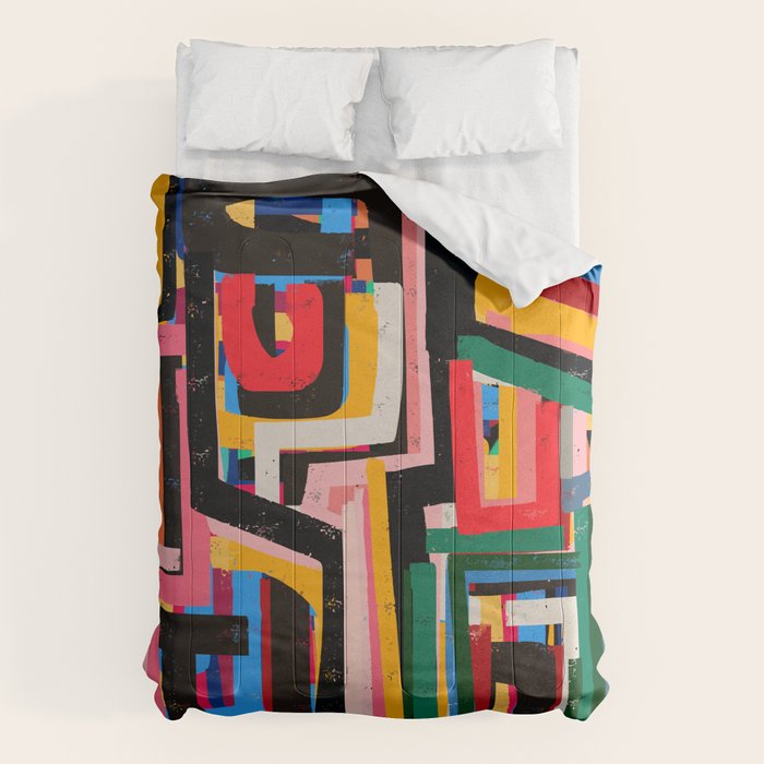 Neo Cubism Abstract Art Pattern Mystic Comforter Gallery Image 1