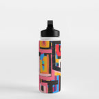 Neo Cubism Abstract Art Pattern Mystic Water Bottle Gallery Image 3