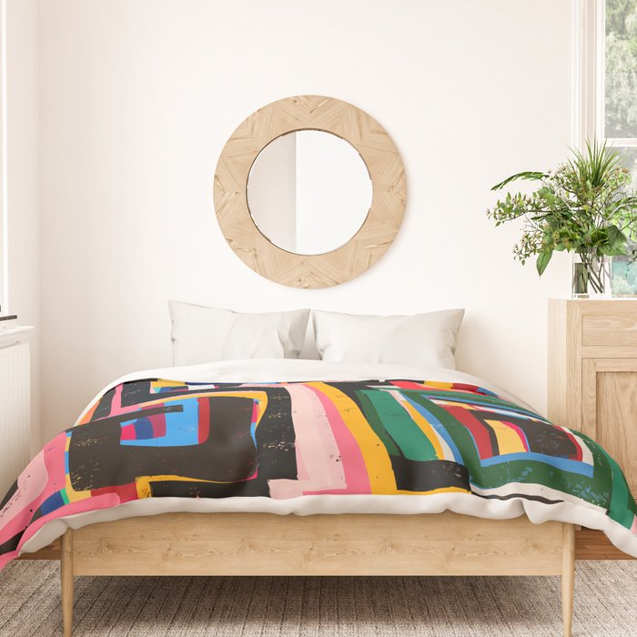 Neo Cubism Abstract Art Pattern Mystic Duvet Cover Gallery Image 3