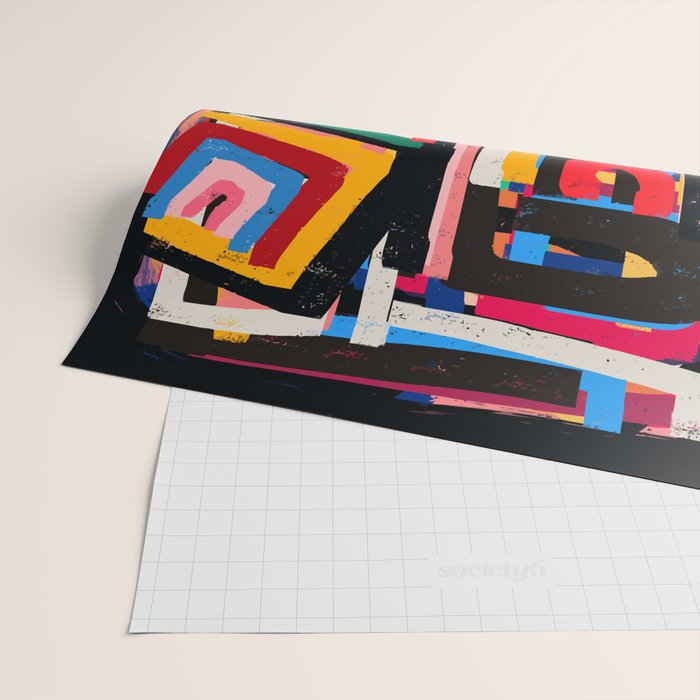 Neo Cubism Abstract Art Pattern Mystic Wrapping Paper Gallery Image 2