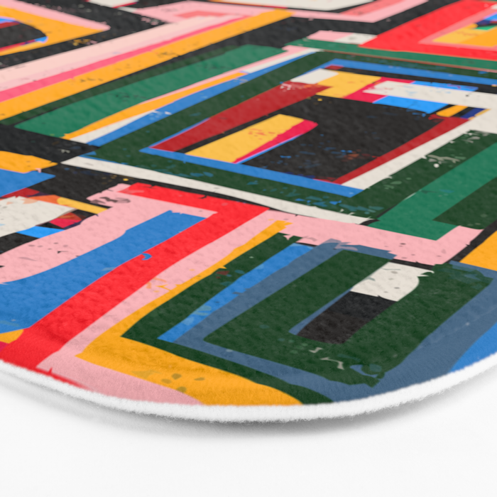 Neo Cubism Abstract Art Pattern Mystic Bath Mat Gallery Image 3