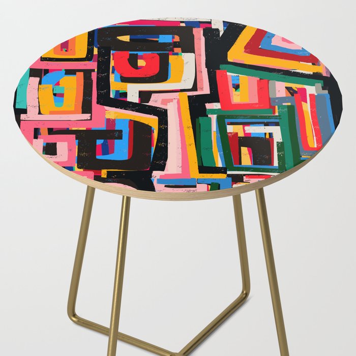 Neo Cubism Abstract Art Pattern Mystic Side Table Gallery Image 2