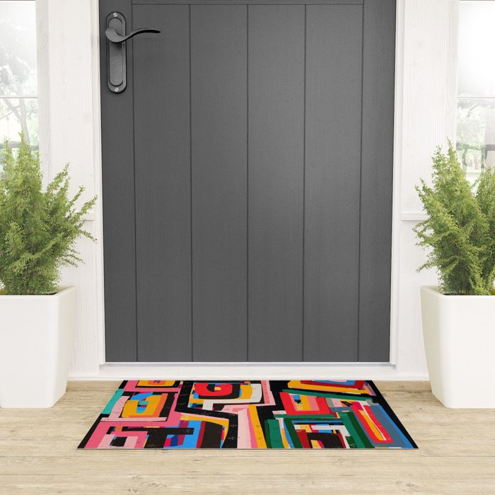 Neo Cubism Abstract Art Pattern Mystic Welcome Mat Gallery Image 3