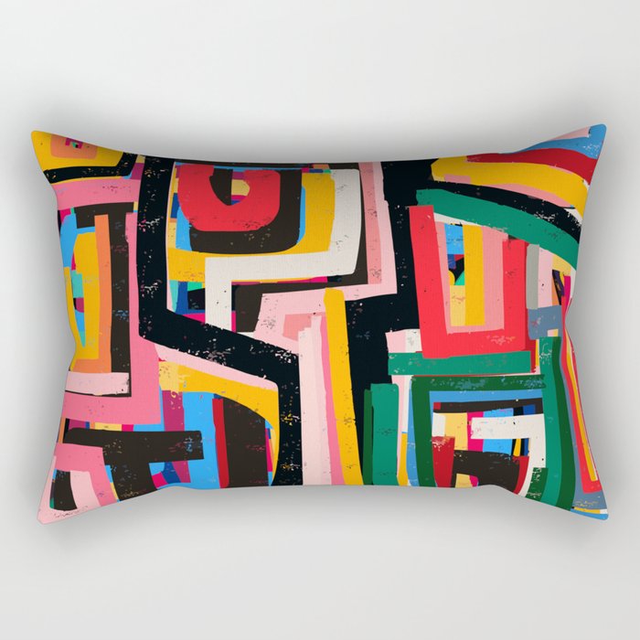 Neo Cubism Abstract Art Pattern Mystic Rectangular Pillow Gallery Image 1