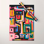 Neo Cubism Abstract Art Pattern Mystic Wrapping Paper Gallery Image 1