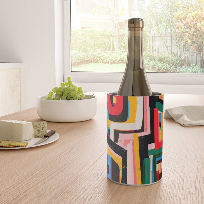 Neo Cubism Abstract Art Pattern Mystic Wine Chiller Gallery Image 4