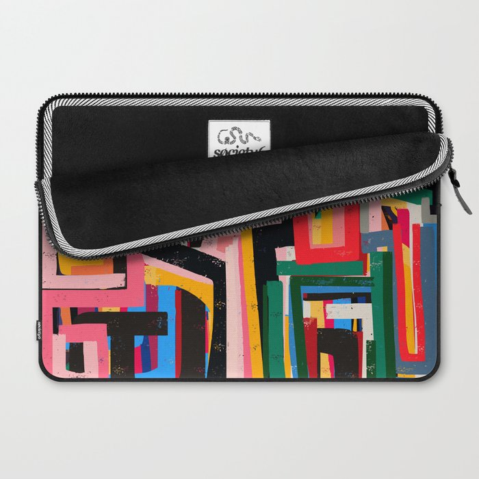 Neo Cubism Abstract Art Pattern Mystic Laptop Sleeve Gallery Image 2