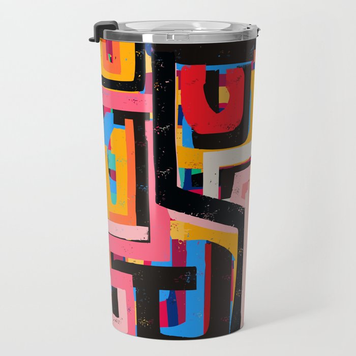 Neo Cubism Abstract Art Pattern Mystic Travel Mug Gallery Image 3