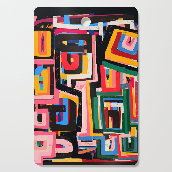 Neo Cubism Abstract Art Pattern Mystic Cutting Board Gallery Image 1